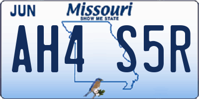 MO license plate AH4S5R