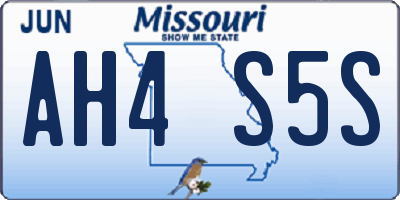 MO license plate AH4S5S