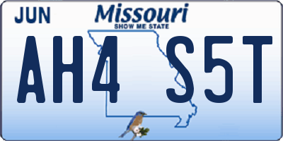 MO license plate AH4S5T