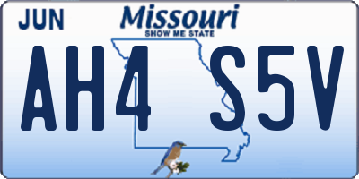 MO license plate AH4S5V