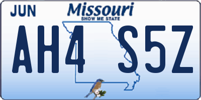 MO license plate AH4S5Z