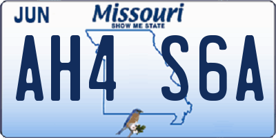 MO license plate AH4S6A