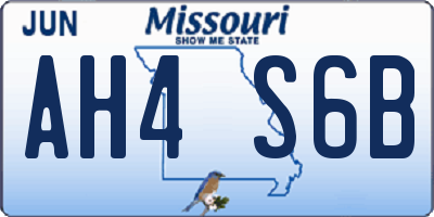 MO license plate AH4S6B
