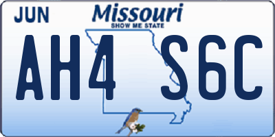 MO license plate AH4S6C