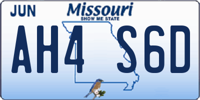 MO license plate AH4S6D