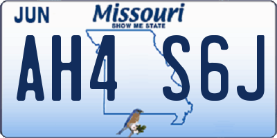 MO license plate AH4S6J