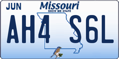 MO license plate AH4S6L