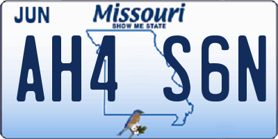 MO license plate AH4S6N
