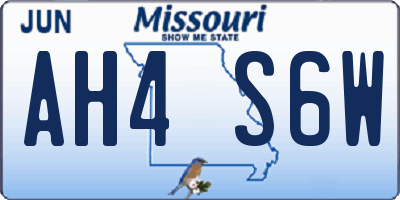 MO license plate AH4S6W