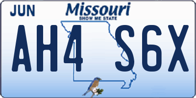 MO license plate AH4S6X
