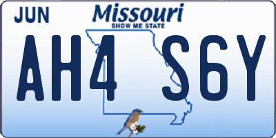 MO license plate AH4S6Y