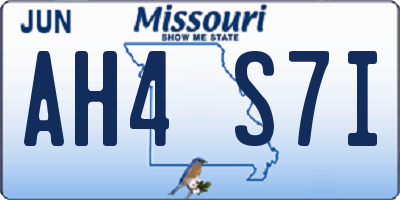 MO license plate AH4S7I