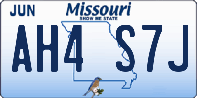 MO license plate AH4S7J