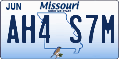 MO license plate AH4S7M