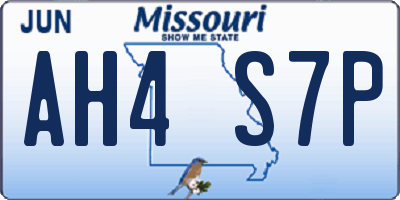 MO license plate AH4S7P