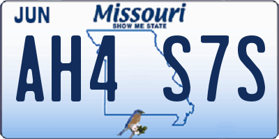 MO license plate AH4S7S