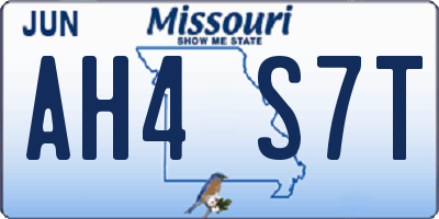 MO license plate AH4S7T