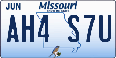 MO license plate AH4S7U