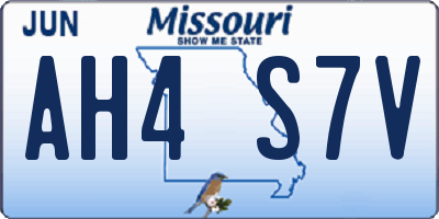 MO license plate AH4S7V