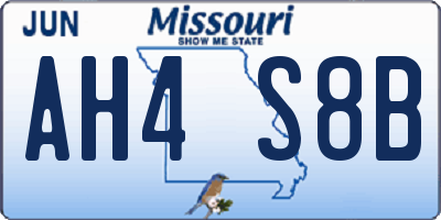 MO license plate AH4S8B