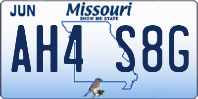 MO license plate AH4S8G