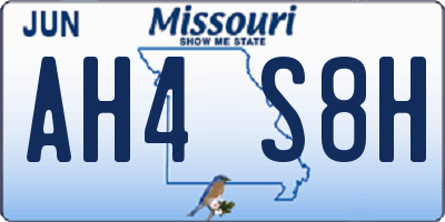 MO license plate AH4S8H
