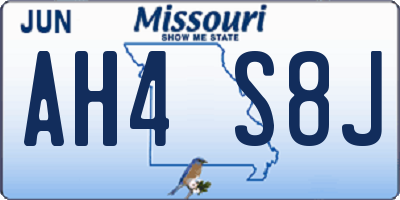 MO license plate AH4S8J