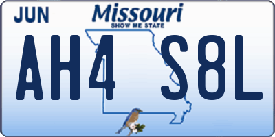 MO license plate AH4S8L