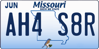 MO license plate AH4S8R