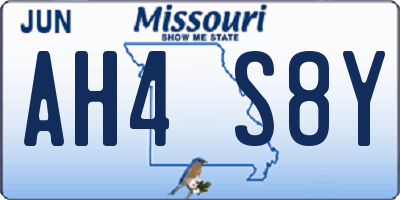 MO license plate AH4S8Y
