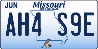 MO license plate AH4S9E