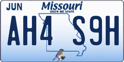 MO license plate AH4S9H