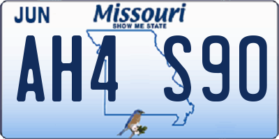 MO license plate AH4S9O