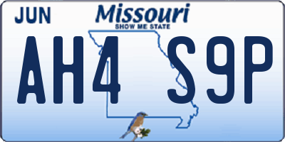 MO license plate AH4S9P