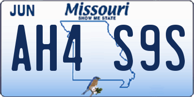 MO license plate AH4S9S