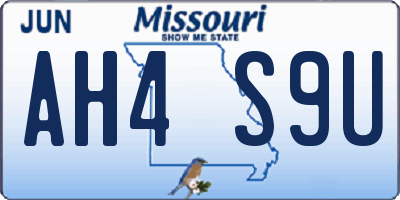 MO license plate AH4S9U