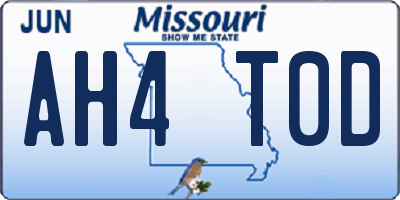 MO license plate AH4T0D