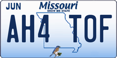 MO license plate AH4T0F