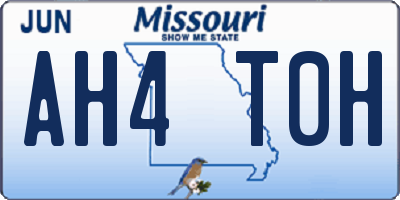 MO license plate AH4T0H