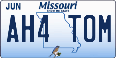 MO license plate AH4T0M