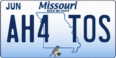 MO license plate AH4T0S