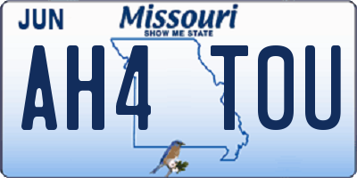 MO license plate AH4T0U