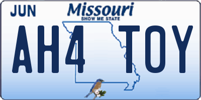 MO license plate AH4T0Y