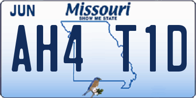 MO license plate AH4T1D