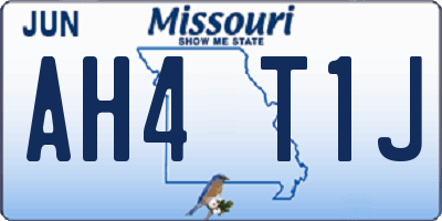 MO license plate AH4T1J