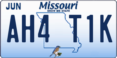 MO license plate AH4T1K