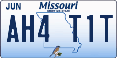 MO license plate AH4T1T