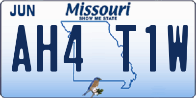 MO license plate AH4T1W