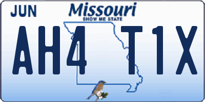 MO license plate AH4T1X