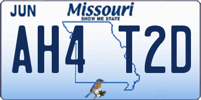 MO license plate AH4T2D